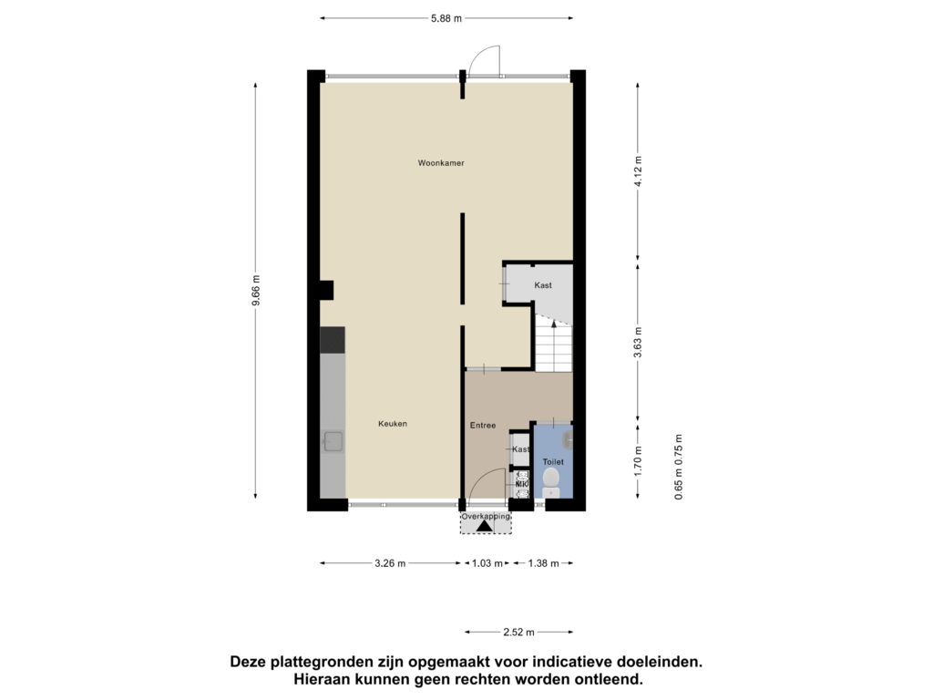 View floorplan of Begane Grond of Walstroweg 5