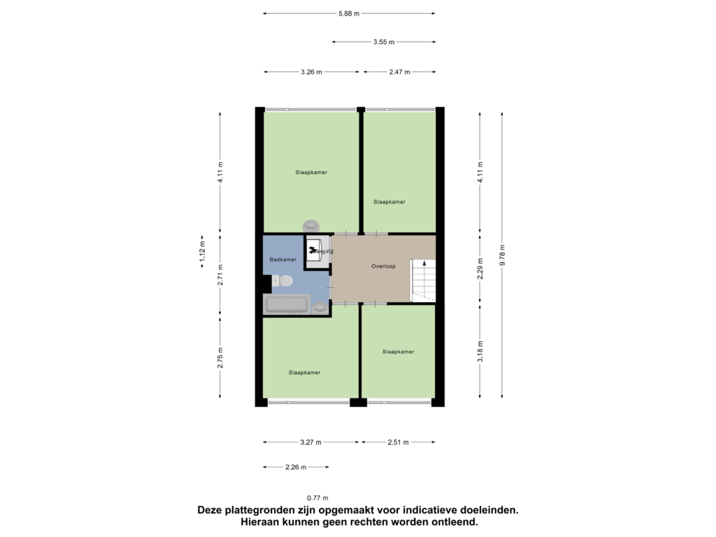 View floorplan of Eerste Verdieping of Walstroweg 5