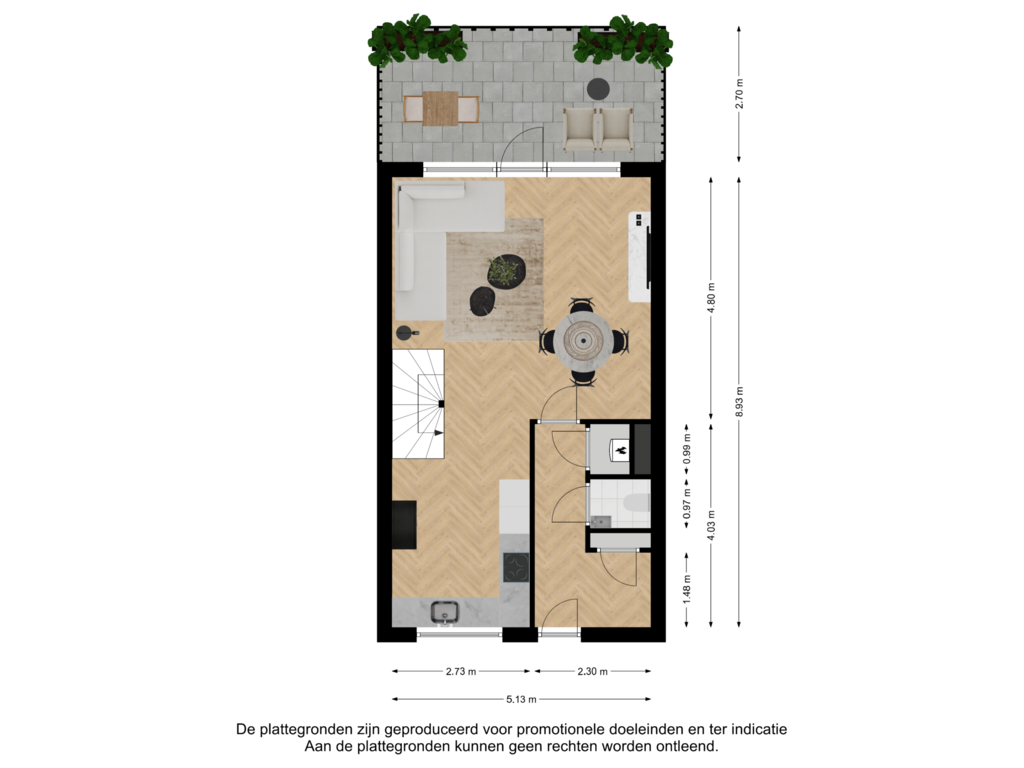 View floorplan of Eerste woonlaag of Slagveld 153