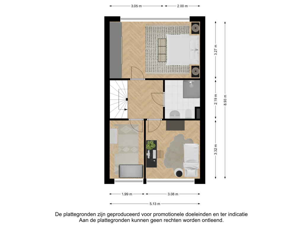 View floorplan of Tweede woonlaag of Slagveld 153