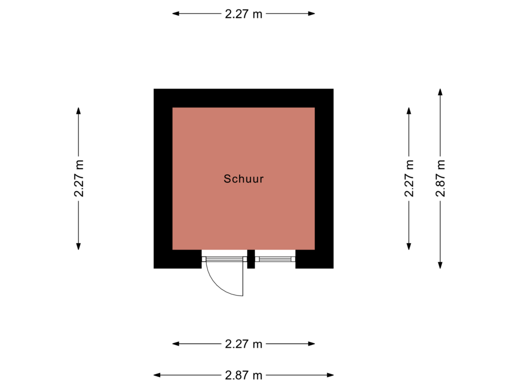 View floorplan of Schuurtje (extra) of Bladderswijk OZ 89