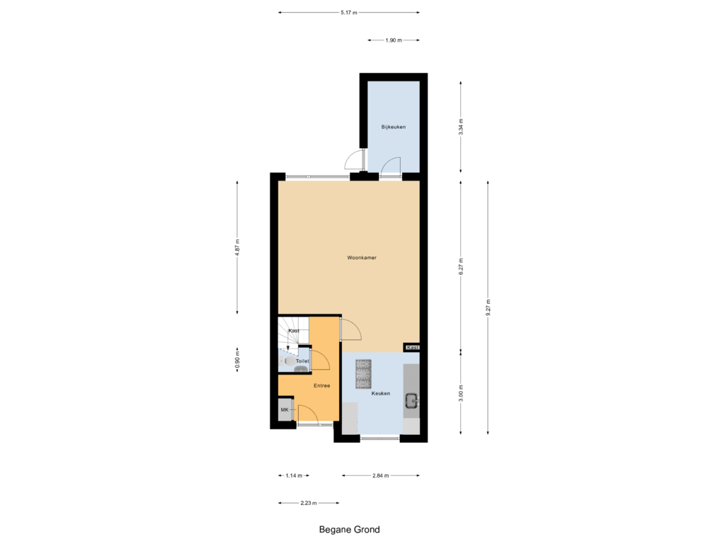 Bekijk plattegrond van Begane Grond van Dommelstraat 1