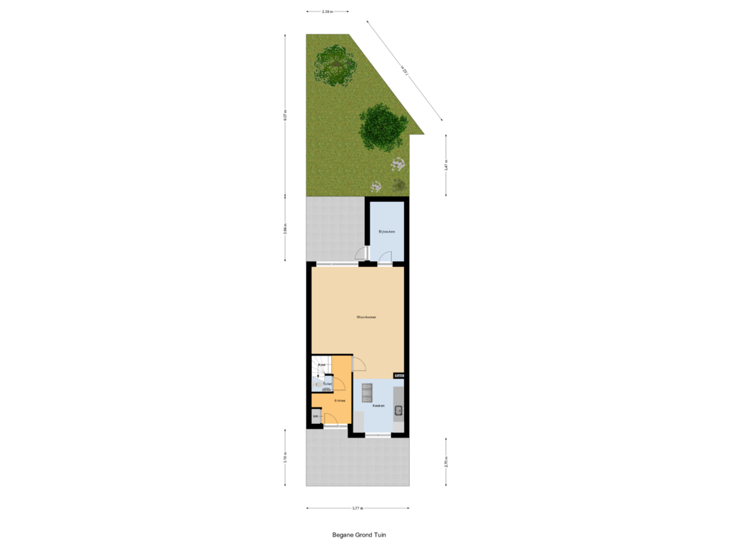 Bekijk plattegrond van Begane Grond Tuin van Dommelstraat 1