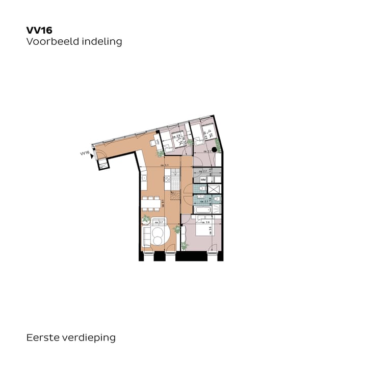 Foto 3 van Vredeskerk; Appartementen op maat (Bouwnr. VV16)