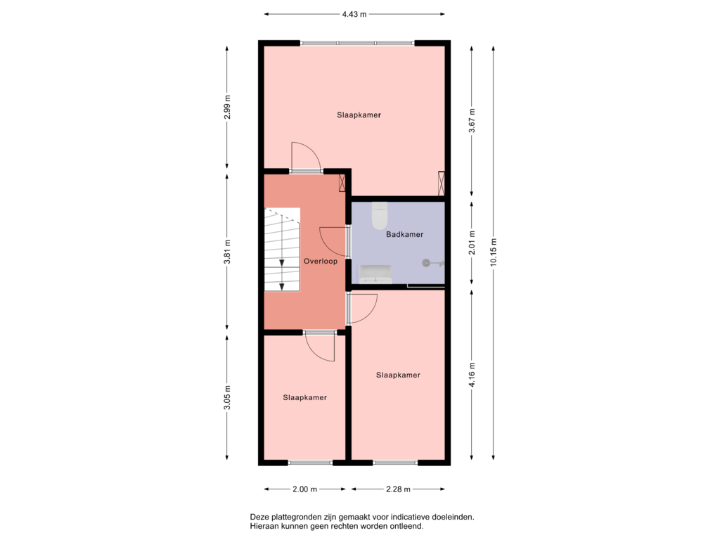 View floorplan of Floor 2 of Dotterhof 40