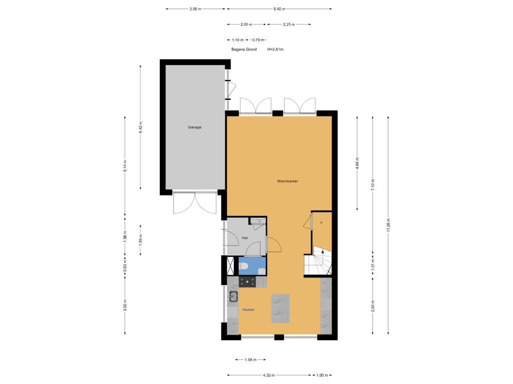 Bekijk plattegrond van Begane Grond van Molenpolderstraat 2