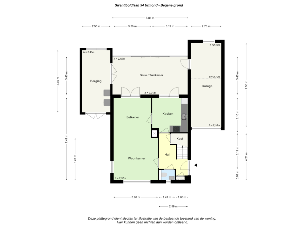 Bekijk plattegrond van Begane grond van Swentiboldlaan 54