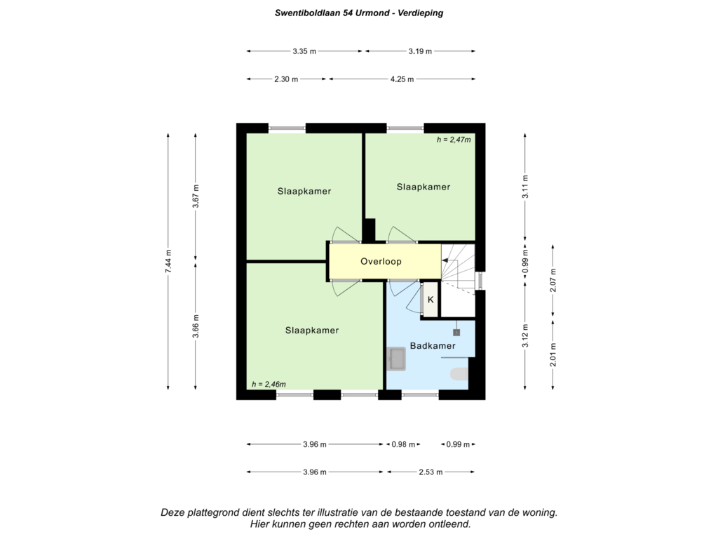 Bekijk plattegrond van Verdieping van Swentiboldlaan 54