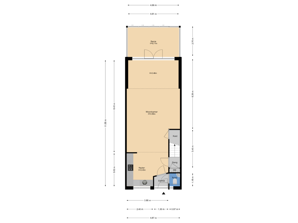 Bekijk plattegrond van Begane grond van Vliestroom 59