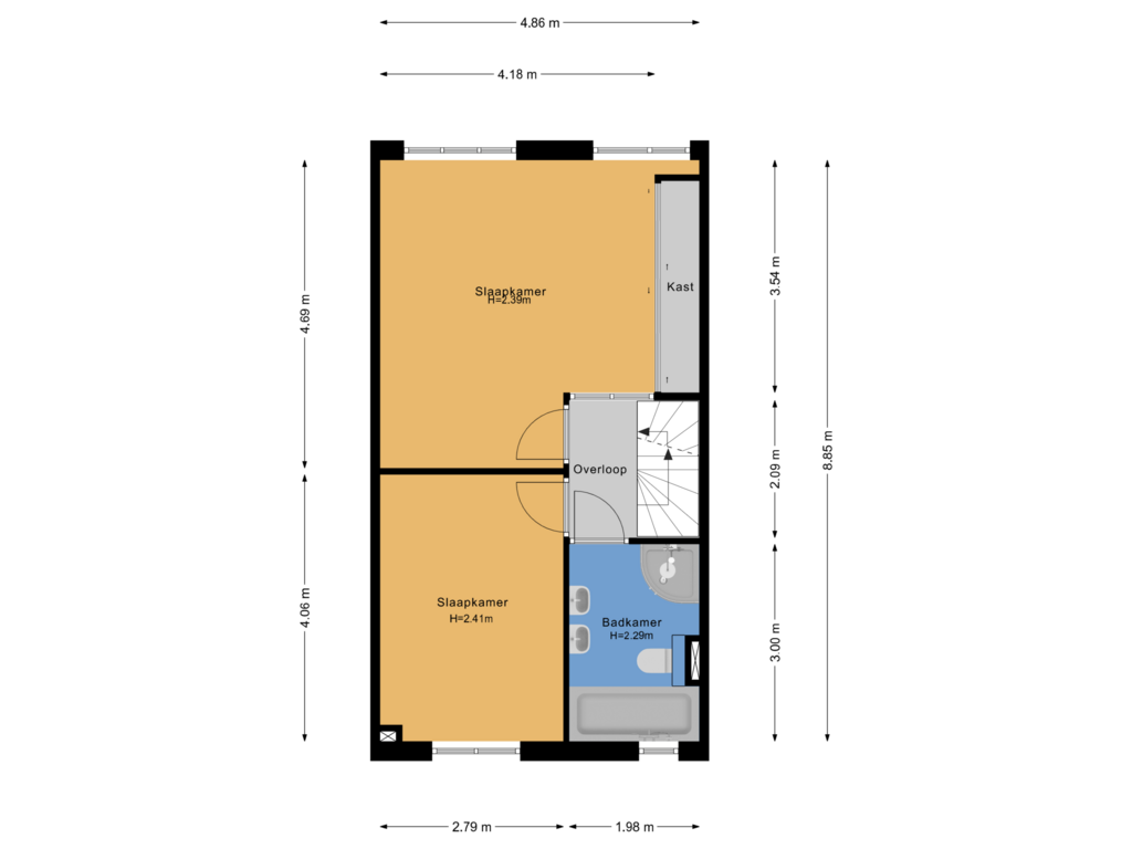 Bekijk plattegrond van 1e verdieping van Vliestroom 59