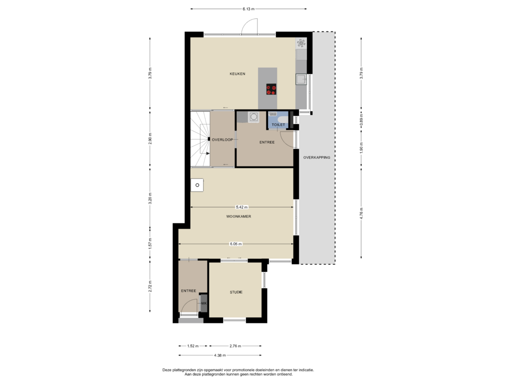 View floorplan of BEGANE GROND of Hilsdijk 77