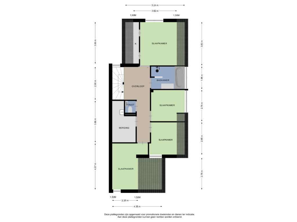 View floorplan of 1e VERDIEPING of Hilsdijk 77