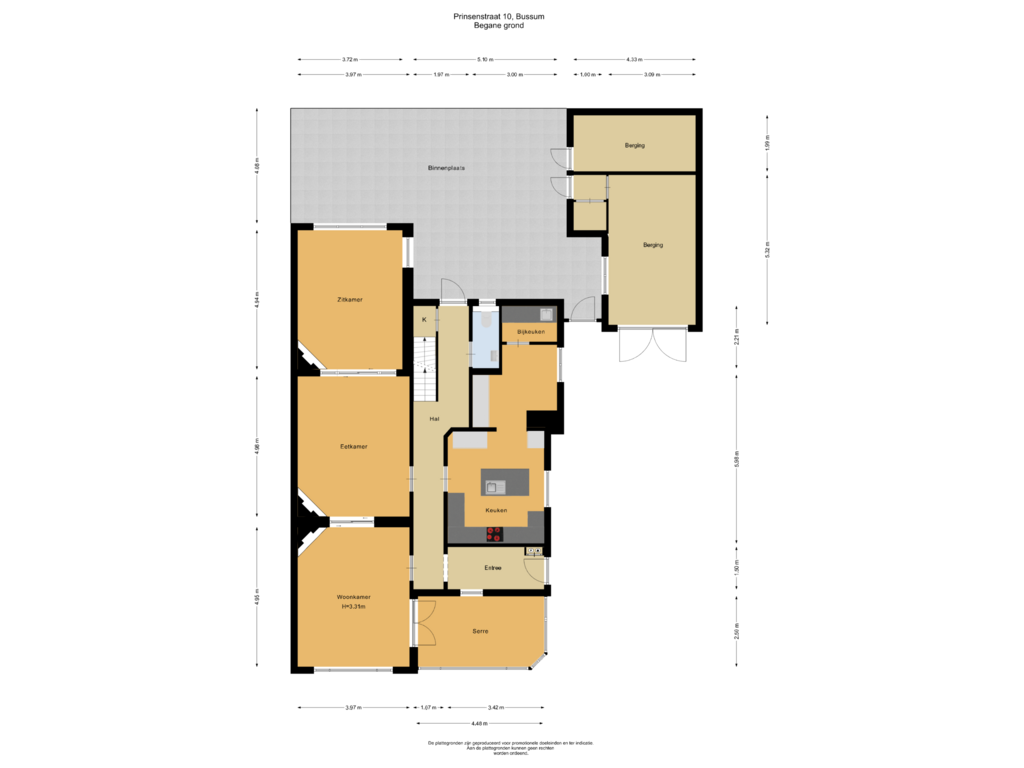 Bekijk plattegrond van Begane grond van Prinsenstraat 10