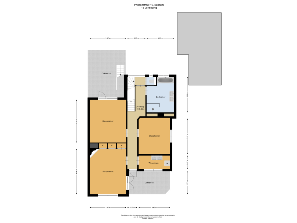 Bekijk plattegrond van 1e verdieping van Prinsenstraat 10