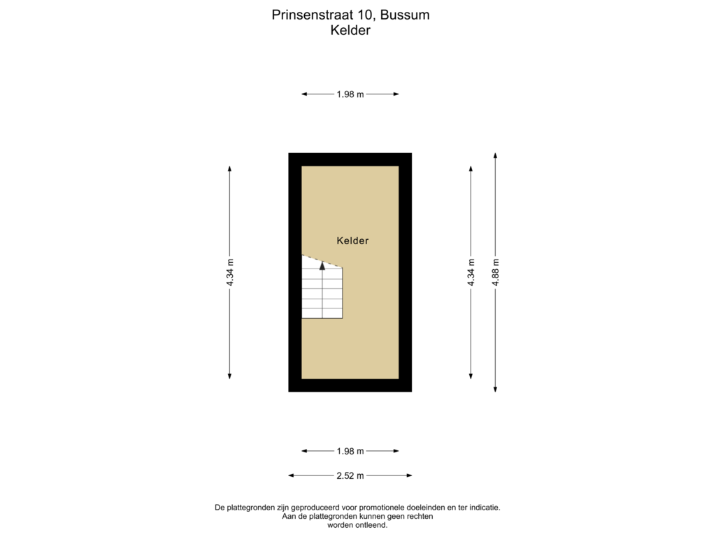 Bekijk plattegrond van Kelder van Prinsenstraat 10