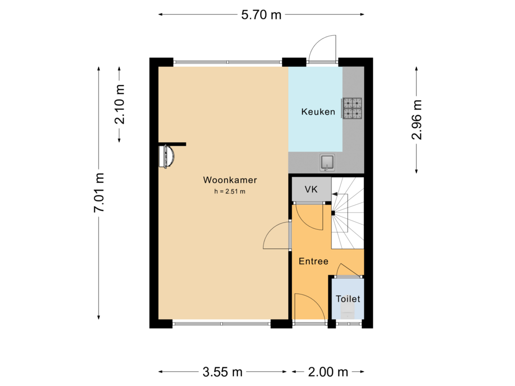 Bekijk plattegrond van Begane grond van Langeweg 44