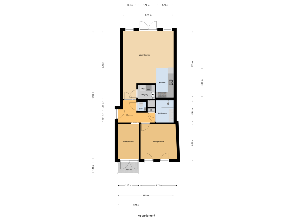 Bekijk plattegrond van Appartement van Noordendijk 30