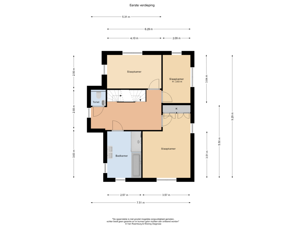 Bekijk plattegrond van Eerste verdieping van Van Houtenlaan 2