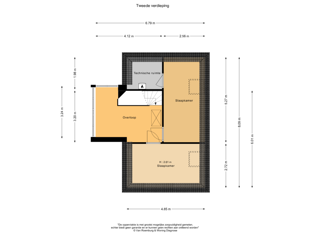 Bekijk plattegrond van Tweede verdieping van Van Houtenlaan 2