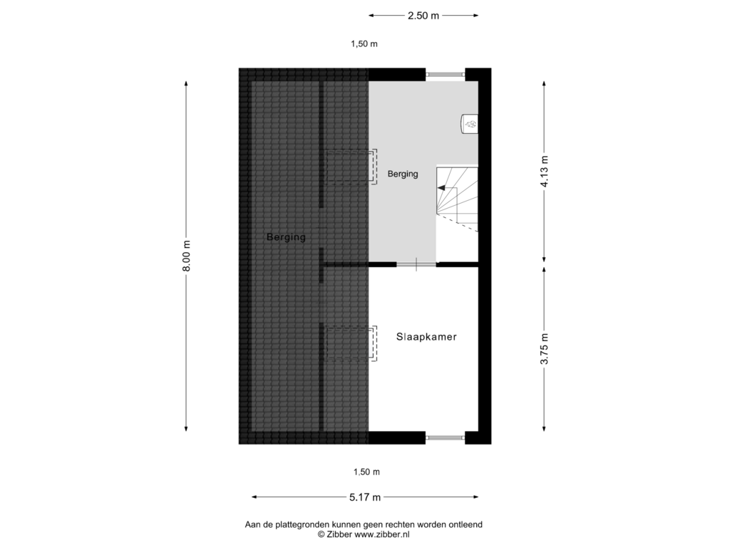 View floorplan of Tweede verdieping of Hanebalken 49