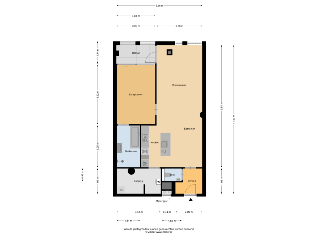 View floorplan of Appartement of Emmaplein 67