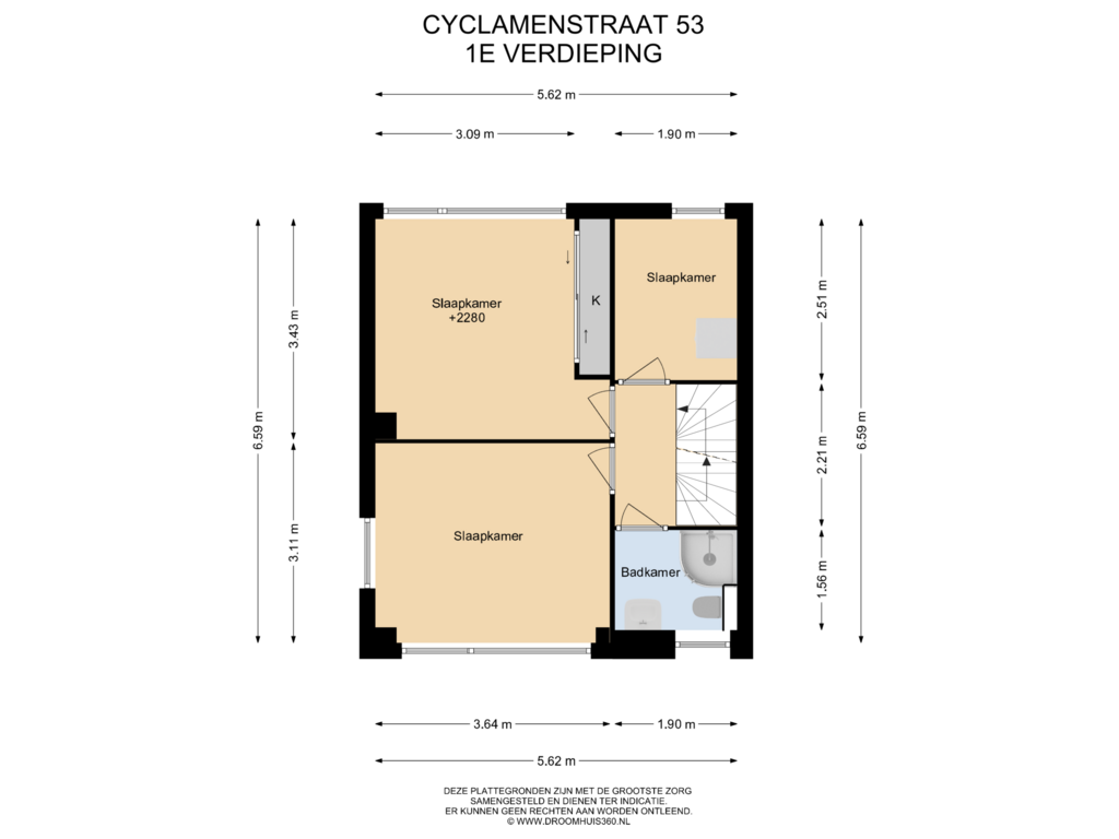 Bekijk plattegrond van 1E Verdieping van Cyclamenstraat 53