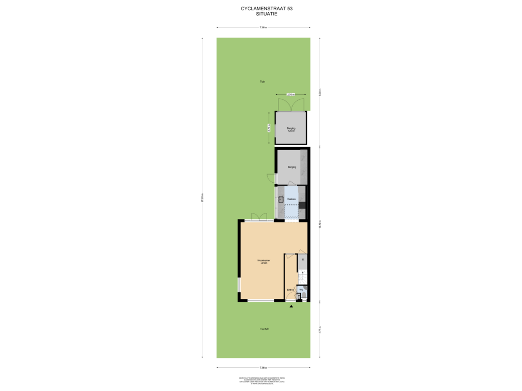 Bekijk plattegrond van Situatie van Cyclamenstraat 53