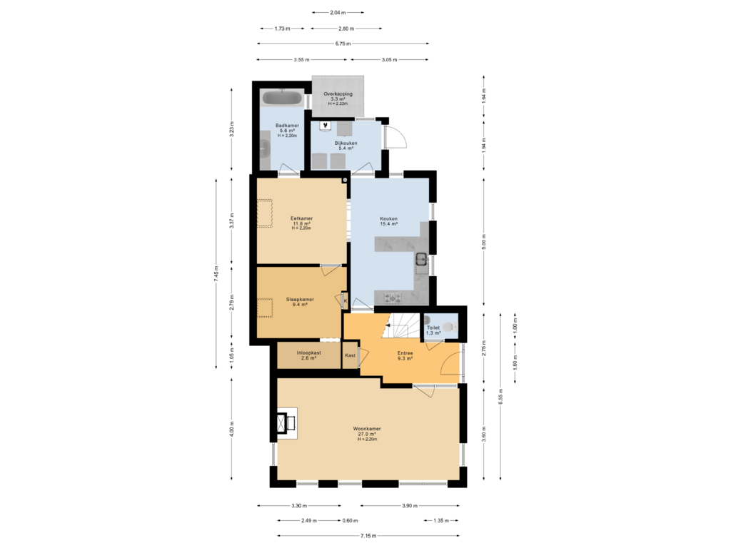 Bekijk plattegrond van Begane grond van Foarwei 61