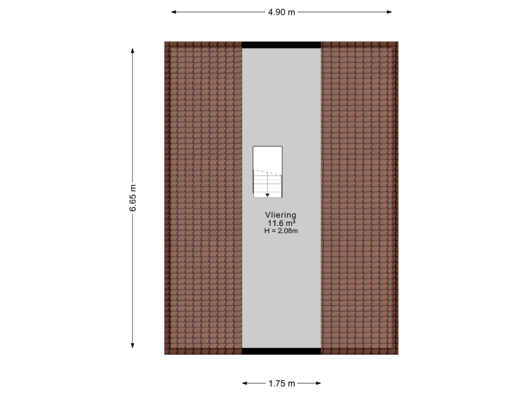 Bekijk plattegrond van Berging vliering van Foarwei 61