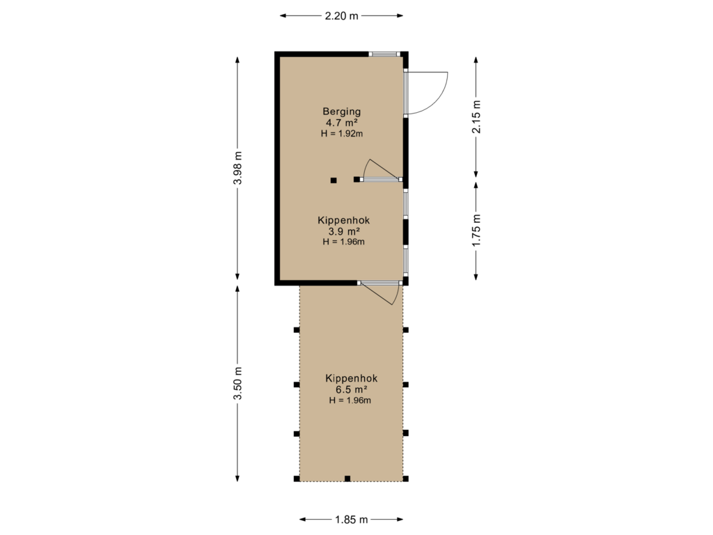 View floorplan of Kippenhok of Foarwei 61