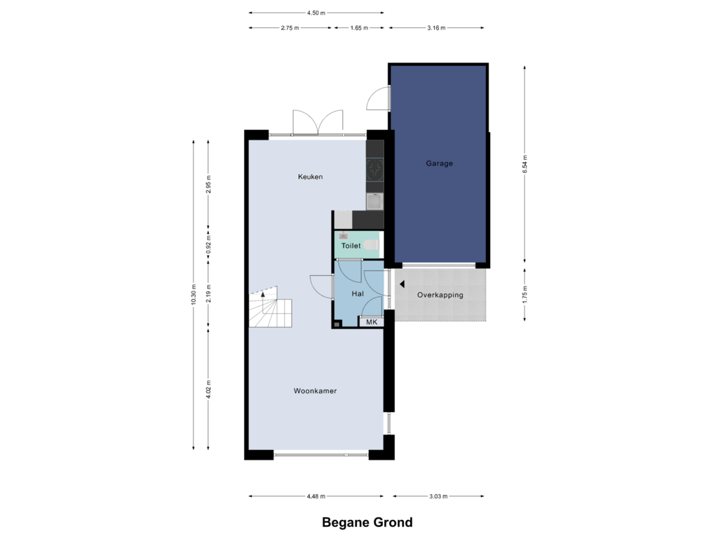 Bekijk plattegrond van Begane Grond van Eikenskamphof 4