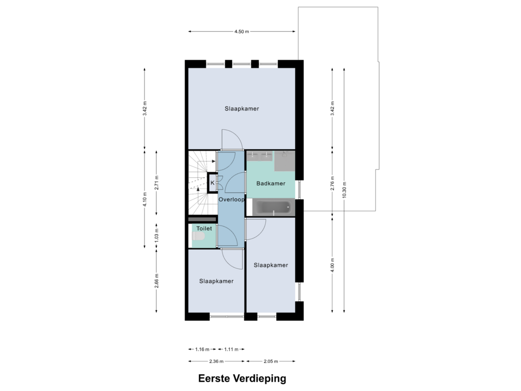 Bekijk plattegrond van Eerste Verdieping van Eikenskamphof 4