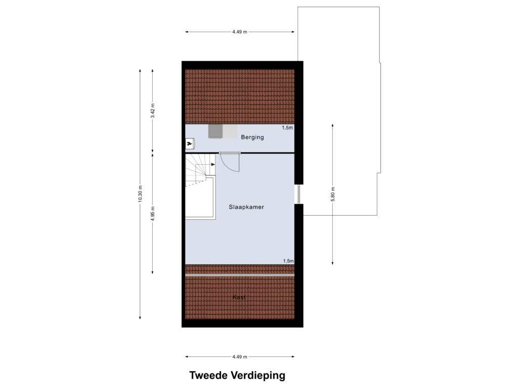 Bekijk plattegrond van Tweede Verdieping van Eikenskamphof 4