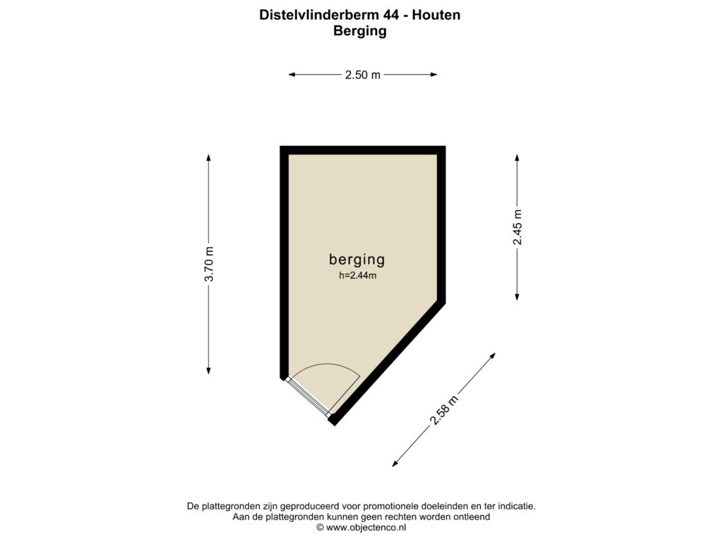 Bekijk plattegrond van BERGING van Distelvlinderberm 44