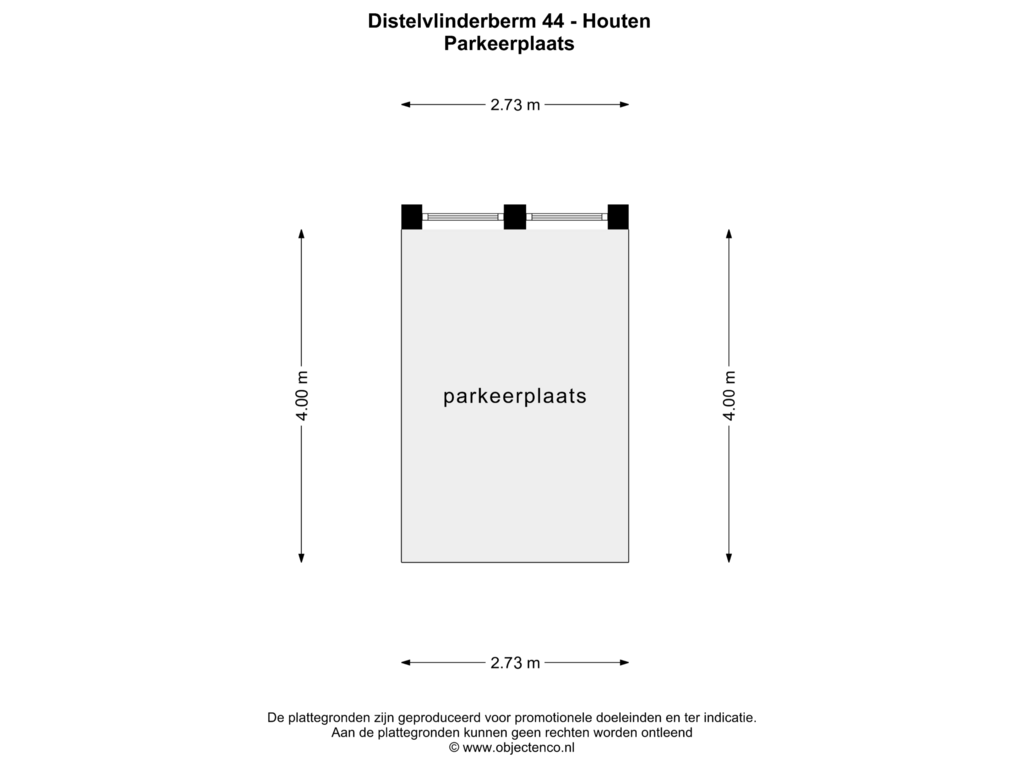 Bekijk plattegrond van PARKEERPLAATS van Distelvlinderberm 44