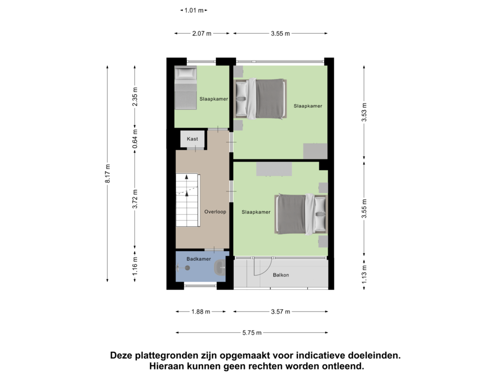 View floorplan of Eerste Verdieping of Schildmanstraat 82