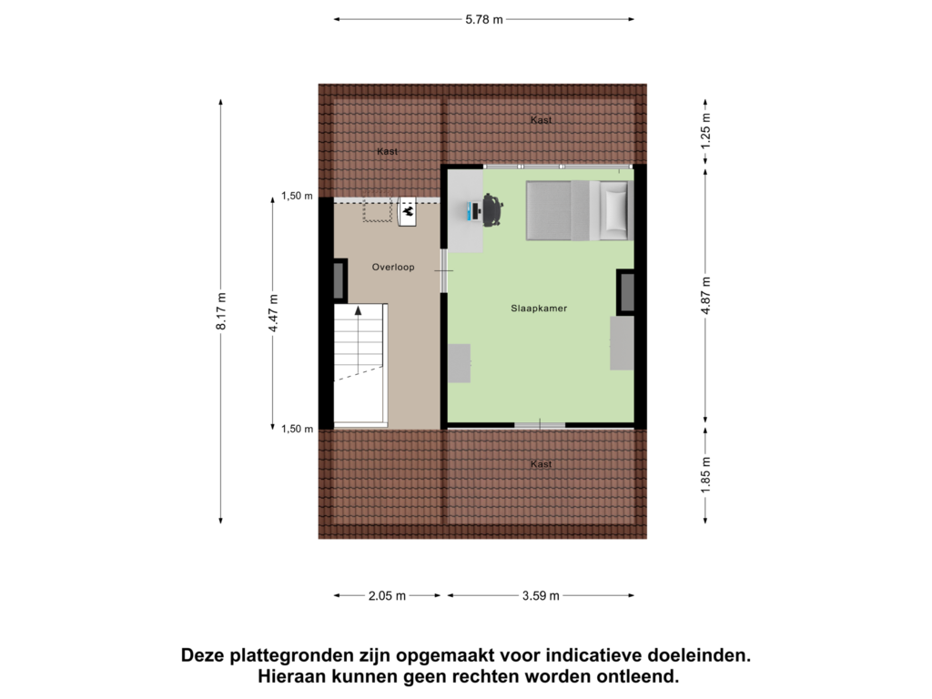 View floorplan of Tweede verdieping of Schildmanstraat 82