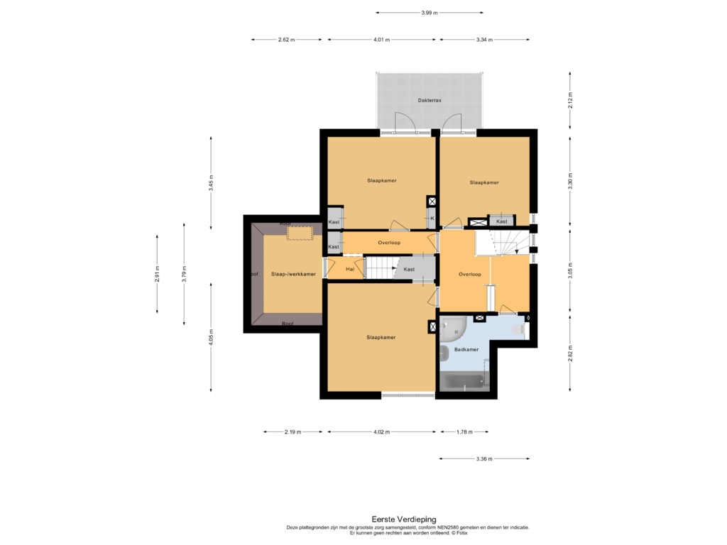 Bekijk plattegrond van Eerste Verdieping van Utrechtseweg 89