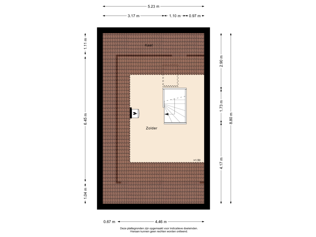 View floorplan of Tweede verdieping of De Hoop 45