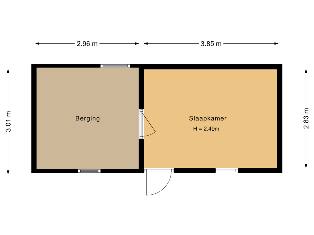 Bekijk plattegrond van Tuinhuis van Gors 35