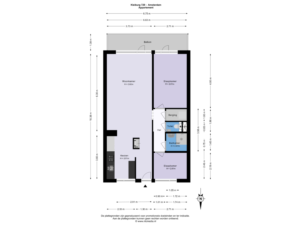 Bekijk plattegrond van Appartement van Kleiburg 729