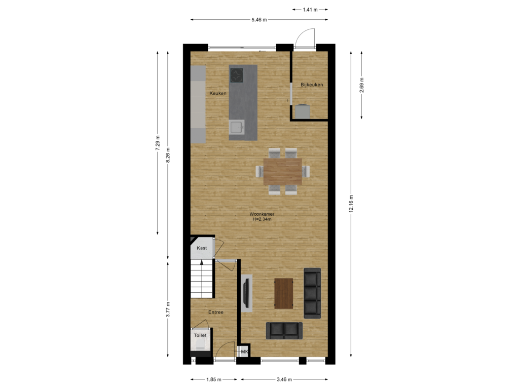 Bekijk plattegrond van Begane grond van Schaepmanlaan 7