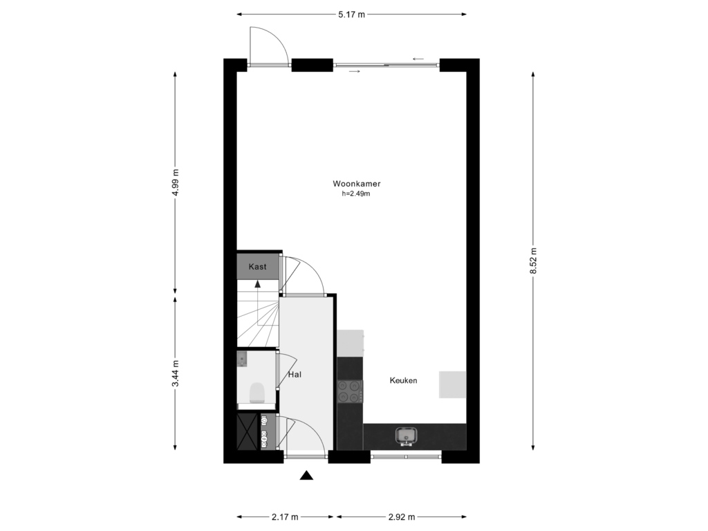 Bekijk plattegrond van Begane Grond van Bataviastraat 72