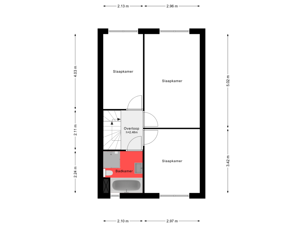 Bekijk plattegrond van 1e Verdieping van Bataviastraat 72