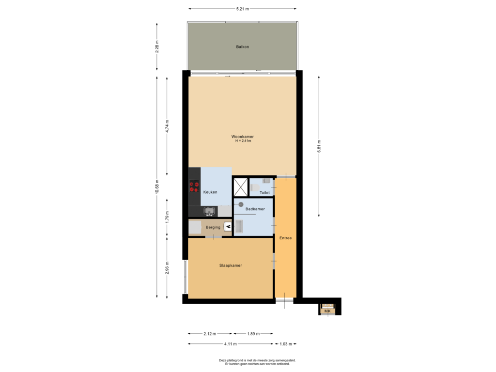 View floorplan of Appartement of Groen-blauwlaan 188