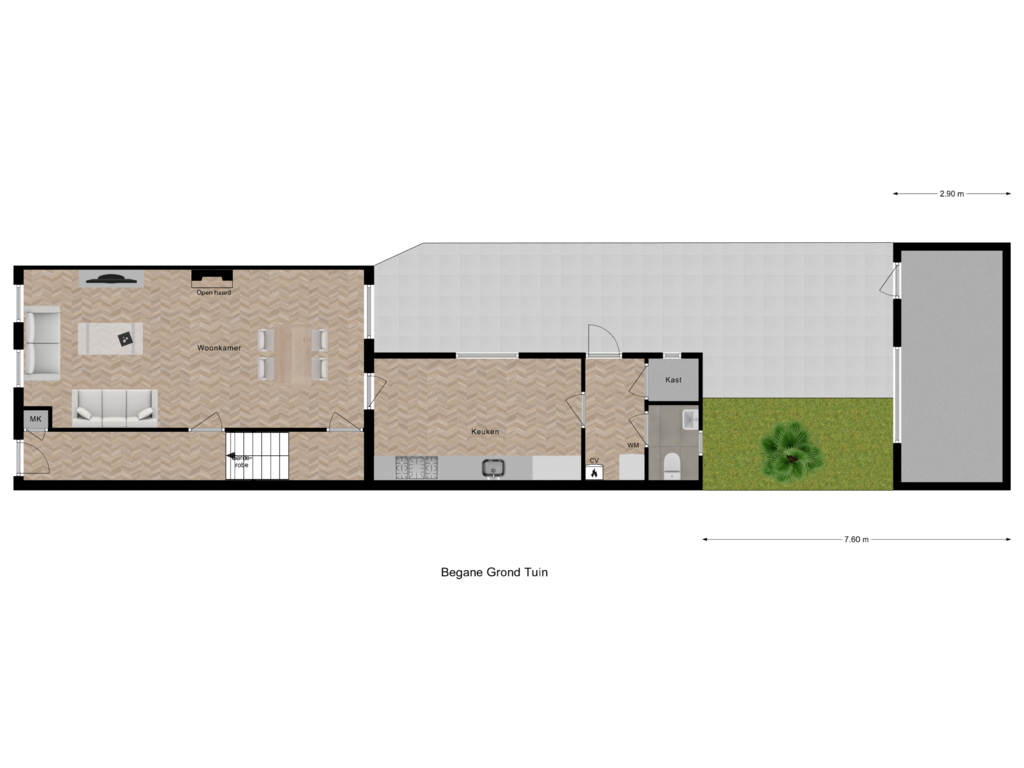 Bekijk plattegrond van Begane Grond Tuin van Nijverstraat 100