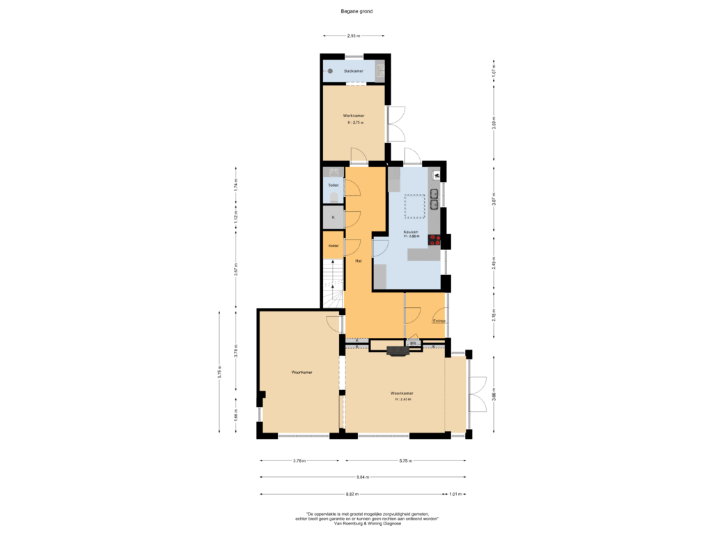 Bekijk plattegrond van Begane grond van Merellaan 30