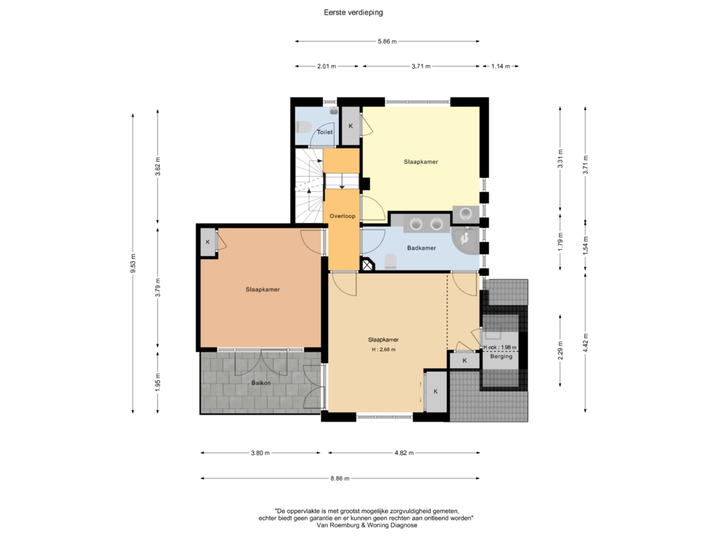 Bekijk plattegrond van Eerste verdieping van Merellaan 30