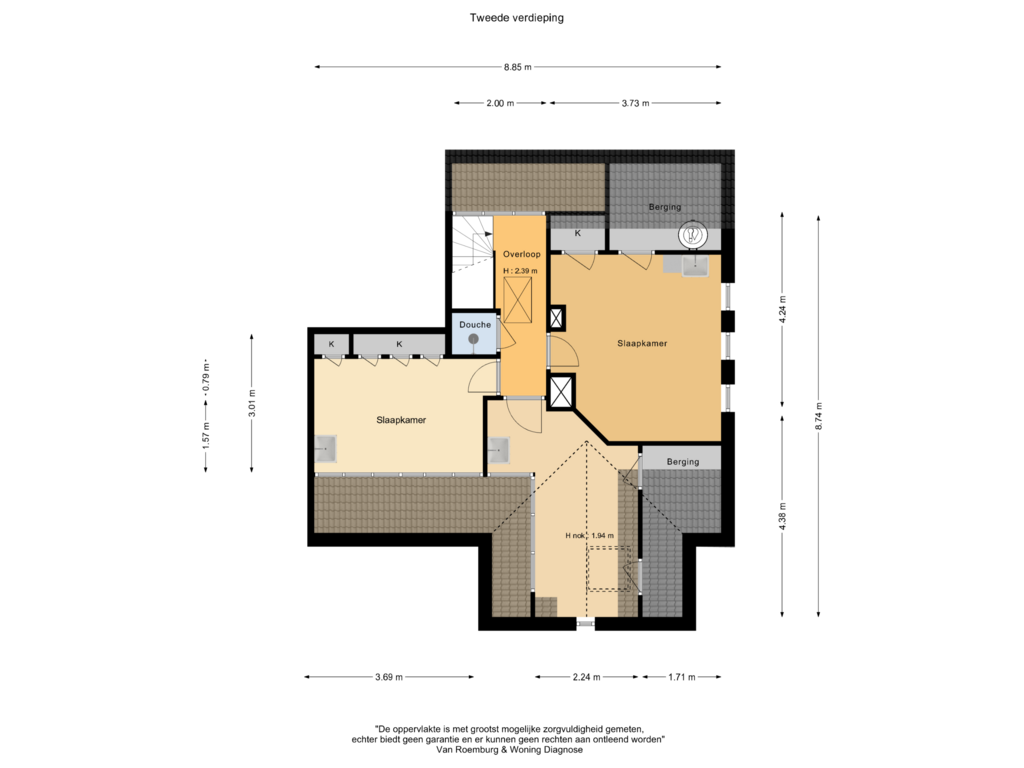 Bekijk plattegrond van Tweede verdieping van Merellaan 30