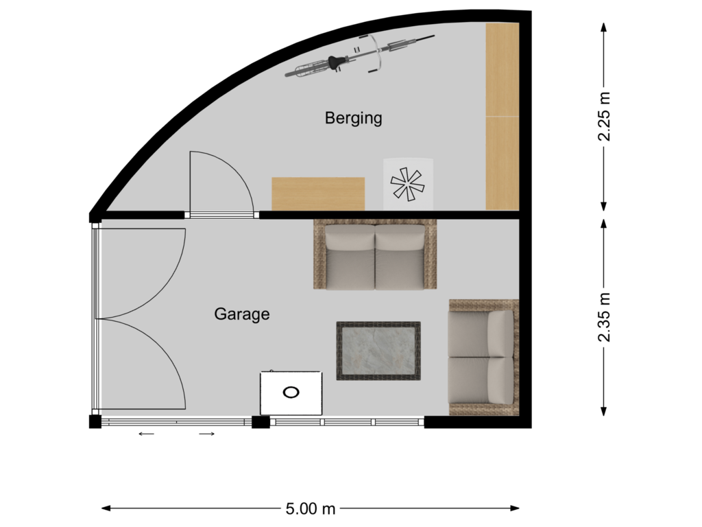 View floorplan of Garage of Kurkeikweg 23